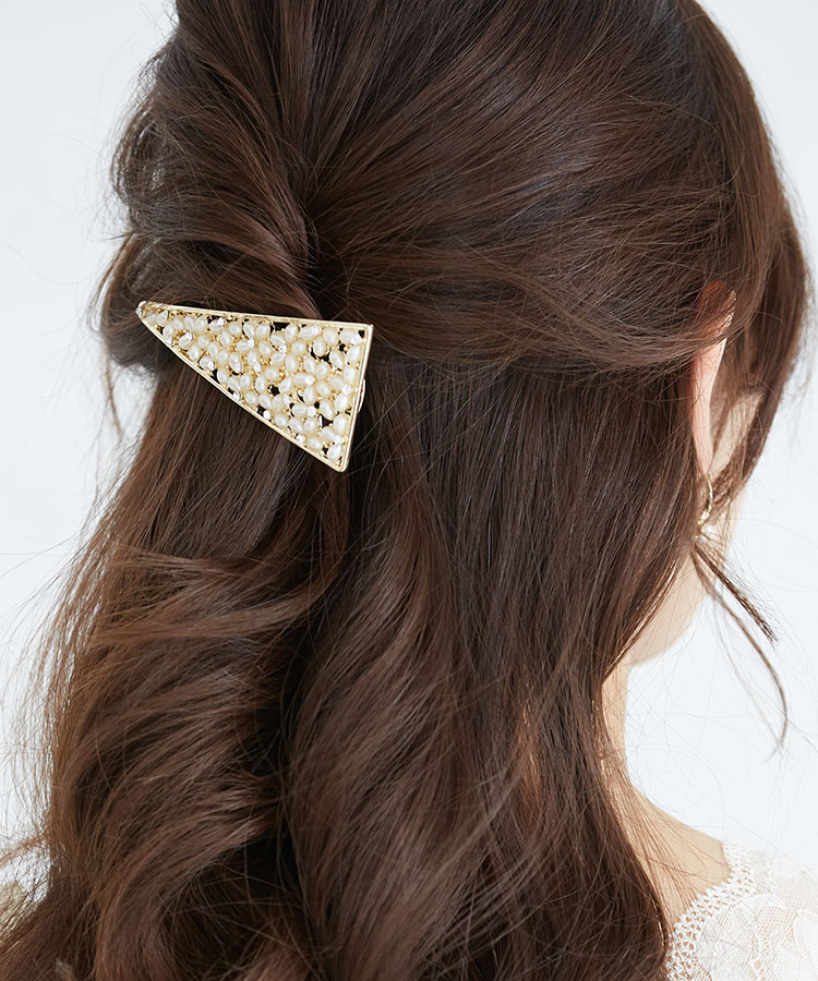 透かしパール三角バレッタ バレッタ 公式 Muk Online Shop 人気アクセサリー ジュエリー通販