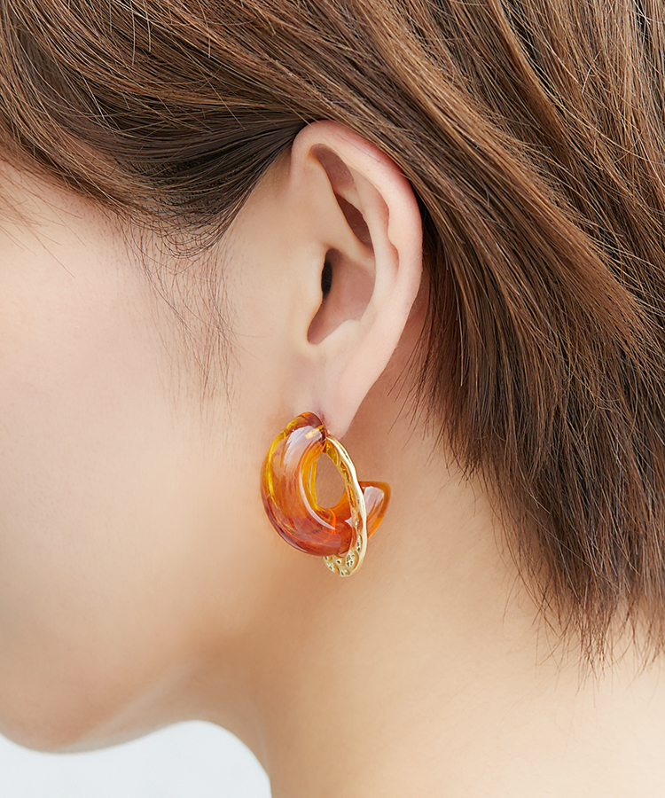 べっ甲風2wayぷっくりフープピアス ピアス 公式 Muk Online Shop 人気アクセサリー ジュエリー通販 べっ甲風2wayぷっくりフープピアス ピアス 公式 Muk Online Shop 人気アクセサリー ジュエリー通販