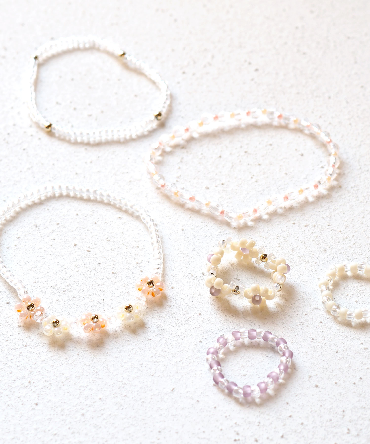 レトロフラワービーズリング3pセット リング 公式 Muk Online Shop 人気アクセサリー ジュエリー通販