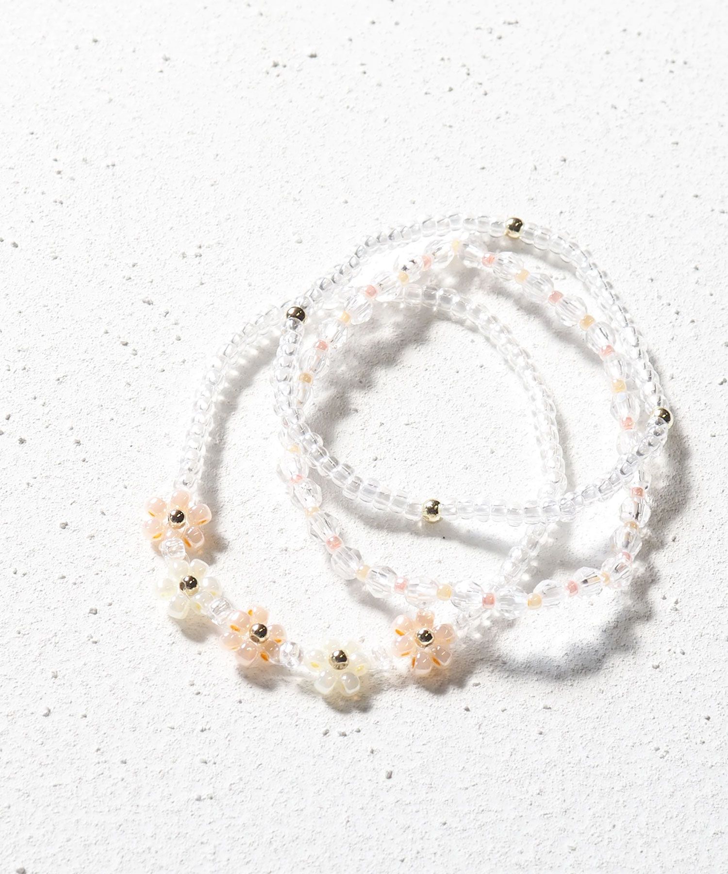 パステルフラワービーズブレスレット3pセット ブレスレット 公式 Muk Online Shop 人気アクセサリー ジュエリー通販