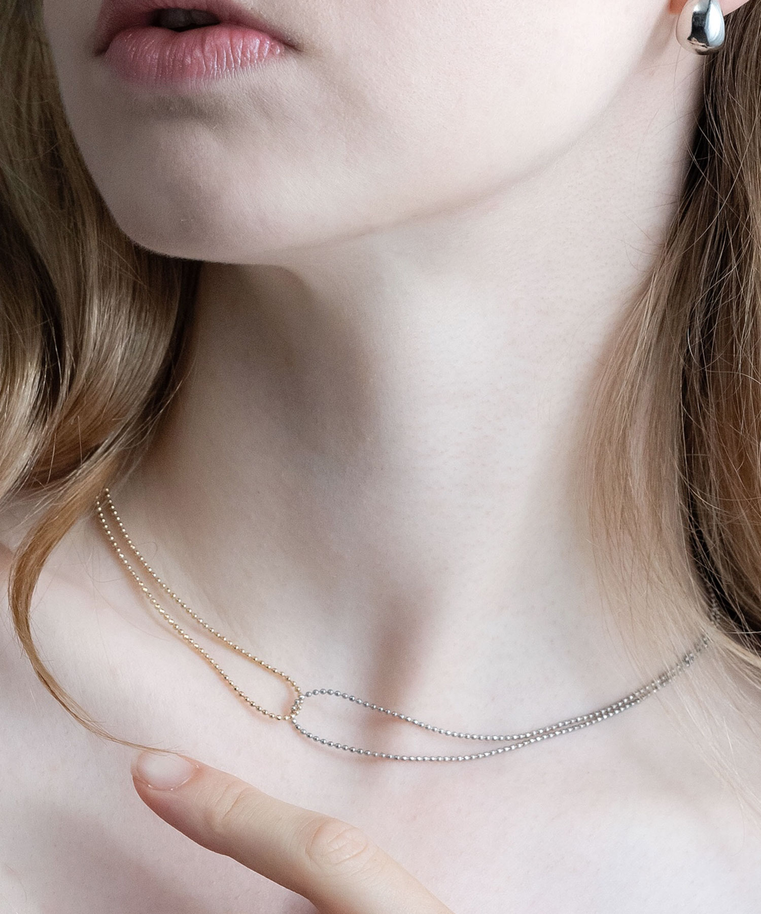 コンビカラーボールチェーンネックレス コンビカラーボールチェーンネックレス